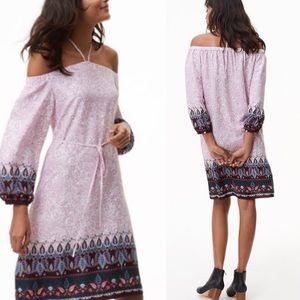 Loft Off the Shoulder Halter Paisley Dress NWT